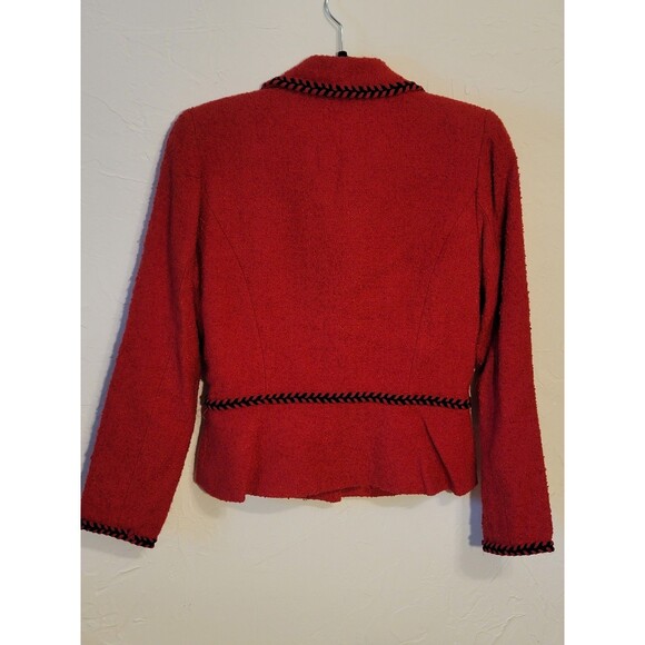 Peck & Peck Vintage Red Retro Jacket Nubbly Weave Classic Retro sz 4 - Picture 7 of 12